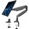 VIVO STAND-V001Q - Supporto da scrivania articolato per monitor singolo, in alluminio, regolabile in altezza, con braccio pneumatico, adatto a schermi fino a 32