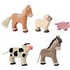 Holztiger 80629 Animali da Fattoria - Set di 5 Personaggi in Legno, puledri, Agnello, maialini, Vitello e Asino, Giocattoli Dipinti a Mano per Bambini, Made in Europe