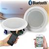 Coppia Casse Acustiche 21cm Bluetooth Incasso Filodiffusione Negozio 20W