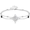 URONE Bracciale con nodo di strega in argento Sterling 925 con onice nero, nodo celtico, multistrato, idea regalo per donna