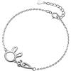 Belons Bracciale da donna in argento sterling 925, con zirconi, coniglietto, carota, bracciale da ragazza, cavigliera per bambini, Argento sterling, Zirconia cubica