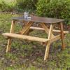 COSY Tavolo con Piano Scrivibile con Gessetti e Panche Integrate, Legno da Esterno
