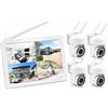 EACH ITALY KIT VIDEOSORVEGLIANZA WIFI 4 CANALI NVR CON MONITOR 10.1" 4 TELECAMERE PTZ 3MP.