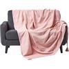 HOMESCAPES Copriletto o copridivano 100% cotone intrecciato a mano - Rajput - Rosa - 150 x 200 cm