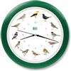 KOOKOO Singvögel verde, l'orologio degli uccelli canterini, orologio da parete rotondo con richiami naturali di uccelli, movimento al quarzo