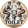 Igtefte Divertente targa decorativa in metallo per WC, in stile vintage, per casa, bar, giardino, 20,3 x 20,3 cm