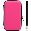 FAUOSWUK Custodia da Trasporto per New 2DS XL 2DS LL, Custodia da Viaggio Rigida con 8 Slot per Giochi, Esterno in PU Resistente All'Acqua, Scomparto Foderato Morbido, per Console 3DS e (Rosa)