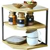 Kesper | Scaffale angolare da cucina con 2 ripiani, materiale: fibra di metallo, dimensioni: 26 x 28 x 26 cm (L x A x P), colore: naturale, nero | 27833