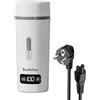Tuehakny Bollitore da Viaggio Elettrico 350ml con Display LCD e 4 Temperature Regolabili - Acciaio Inossidabile 304, 300W 220V, Anti-Siccità, Arresto Automatico e Mantenimento Calore, Bianco