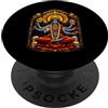 Hinduism Vintage Stained Glass Art Desig Dea Kali Mahakali meditazione yoga spirituale indù PopSockets PopGrip Adesivo