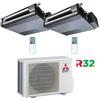 Mitsubishi Electric CLIMATIZZATORE MITSUBISHI CANALIZZABILE DUALSPLIT 9000+12000+MXZ-2F53VF INVERTER R-32