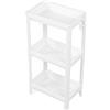 TOPINCN Scaffale da Bagno a Torre Scaffale Portaoggetti da Pavimento in Plastica Scaffale Bianco, Scaffali da Terra (3 strati)