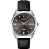 BULOVA Sutton Automatic Men Watch with Leather Strap 96B422 Steel Gray Background, Classico, Classico