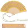 Fisura - Ventaglio originale con messaggio "Sun, sea & sand". Ventaglio pieghevole in legno marrone, ventilatore manuale leggero per estate, spiaggia, vacanze o viaggio. Laccetto incluso 42,5 x 23 cm