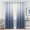 DWCN 2 tende trasparenti in finto lino - Gradiente semi-velo con occhielli per finestra camera da letto e soggiorno, 132,7 x 213,7 cm, blu denim