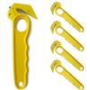 FOSDICK 4 Pezzi Coltello Giallo, Taglierina per Scatole Professionale, Cutter di Sicurezza per Aprire Scatole di Cartone, Lavoro in Magazzino
