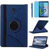 R.SHENGTE Custodia per Samsung Galaxy Tab A 10.5 Pollici 2018 (SM-T590 SM-T595 SM-T597) - Rotazione di 360 gradi Protettiva Completa Custodia Cover,Con Penna Stilo, Pellicola Schermo (Deep Blue)