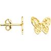 SOFIA MILANI - Orecchini da Donna in Argento 925 - Placcati in Oro - Orecchino a Perno a Farfalla con Texture - E3038