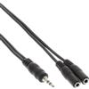 Inline Cavo Audio InLine sdoppiatore Y, Jack 3,5mm maschio a 2x Jack 3,5mm femmina, Stereo, 2m [99300B]