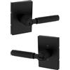 Kwikset Prava Maniglia per porta d'ingresso con serratura e chiave, serratura di sicurezza reversibile con leva esterna, per ingresso anteriore e camera da letto, nero opaco, resistente al pick