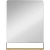 HOMCOM Specchio da Parete 80x60 cm con Mensola in Legno, Specchio Rettangolare Moderno con Cornice in Metallo, Nero | Aosom Italy