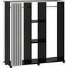 HOMCOM Armadio Appendiabiti Mobile Contenitore con 6 Ruote, in Legno, 120x40x128 cm, Nero | Aosom Italy