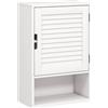 HOMCOM Armadietto da Bagno a Parete con Porta a Stecche, Ripiano Regolabile e Scomparto Aperto, 40x20x60 cm, Bianco | Aosom Italy