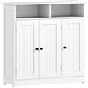 HOMCOM Armadio da Bagno Stretto con 3 Porte, 2 Scomparti Aperti e Ripiano Regolabile, 85x30x85 cm, Bianco | Aosom Italy