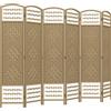 HOMCOM Paravento Interno in Legno, Separatore di Stanze Parete Pieghevole con 6 Pannelli, 240x170 cm, Legno Naturale | Aosom Italy