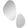 HOMCOM Set di 2 specchi da parete con cornice metallica, Specchio a forma di ciottolo, 70x46x2,5 cm, Nero | Aosom Italy