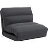 HOMCOM Pouf pieghevole con funzione letto con schienale reclinabile, fino a 120 kg, 70x72x56 cm, Grigio scuro | Aosom Italy