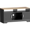 HOMCOM Mobile TV con 2 nicchie e 2 armadietti, panca TV in legno con anta, 105x40x52 cm, nero | Aosom Italy