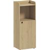 HOMCOM Mobile bagno per nicchia con anta e ripiano aperto regolabile, 40x31x104 cm, Rovere giallo | Aosom Italy