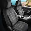 GIOVANNI BUTTI Coprisedili universali per auto e SUV - Coprisedili anteriori di alta qualità, in lino, grigio fumo, compatibile con airbag, coprisedile auto, set di montaggio incluso