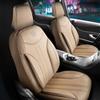 GIOVANNI BUTTI Coprisedili universali per auto e SUV - Premium coprisedili anteriori in pelle, Beige, supporto airbag, protezione per auto, set completo incluso kit di montaggio