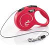 Flexi, Guinzaglio Nuovo Modello Classico, Versione con Corda, Forma Moderna ed ergonomica, Sistema di Guida Avanzato, Guinzaglio Retrattile, Made in Germany, Rosso, XS - 3m