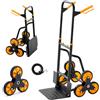 VEVOR Carrello Saliscale Capacità di Salita Scale 200 kg, Carrello Pieghevole per Carichi Pesanti con Maniglia Telescopica, 6 Ruote e 2 Corde Elastiche, per Casa, Generi Alimentari, Magazzino