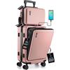 TravelArim, Bagaglio a mano da 55,9 x 34,3 x 22,9 cm approvato dalla compagnia aerea, valigia a mano con ruote, bagaglio a mano con guscio rigido, bagaglio a mano resistente, piccola valigia con borsa