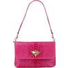Rizzi Profumerie Borsa in pelle con ape in oro Fucsia