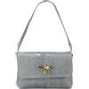 Rizzi Profumerie Borsa in pelle con ape in oro Grigio