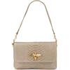 Rizzi Profumerie Borsa in pelle con ape in oro Taupe