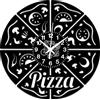 Instant Karma Clocks | Orologio da Parete Tema Pizzeria | Design Artistico per Arredare Cucina, Ristorante, Locali o Regalare agli Amanti della Pizza (Nero-03)