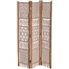 Ad Trend Paravento 3 Ante in Cotone e Legno 123 x 180 Cm Beige - Separè Pieghevole per Interni