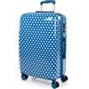 ITACA - Valigia Bambina Mediano - Valigia Bambini Resistente e leggera - Trolley Bambina leggera con 4 ruote Cabina aereo - Trolley Bambino Lucchetto a combinazione, Blu