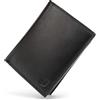 SERASAR Portafoglio Uomo Pelle [Manager] Nero Vera Pelle RFID Regalo