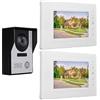 Eujgoov Kit Campanello Citofono Wireless, Videocitofono Luminosa 6 LED IR Videocitofono Bidirezionale TFT True Color 7 Pollici con 2 Monitor