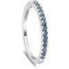 LUXURY MILANO Anello veretta serena in argento con spinelli blu