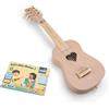 Woet - Chitarra giocattolo in legno per bambini - chitarra acustica rosa 6 corde - giocattolo strumento musicale di risveglio con libretto di canzoni - dai 3 anni - regalo per ragazze e ragazzi