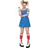 Smiffys Costume Chucky per adulti, mini abito e top con licenza ufficiale, top a righe con spalle scoperte, ideale per Halloween e costume da famiglia o animale domestico abbinato