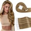 RUNATURE Extension Capelli Veri Biadesivo #10P16 Biondo Scuro Evidenziare Biondo Dorato 30cm 30g 20Pcs